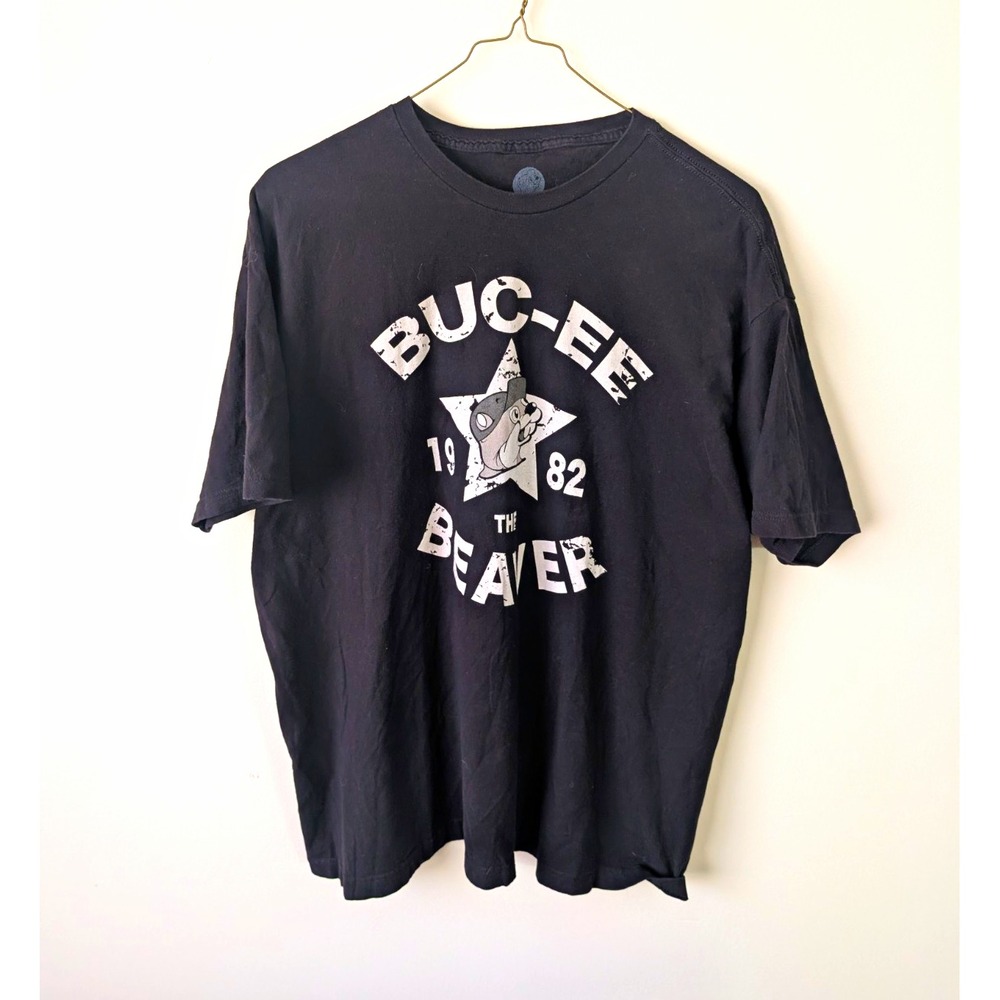 Buc-ees Beaver Mens 2XL Black Star 1982 Graphic Tee Shirt Texas Souvenir